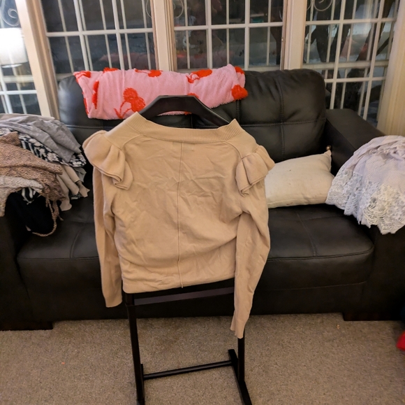 Tan Ruffled Sweater - Picture 5 of 6